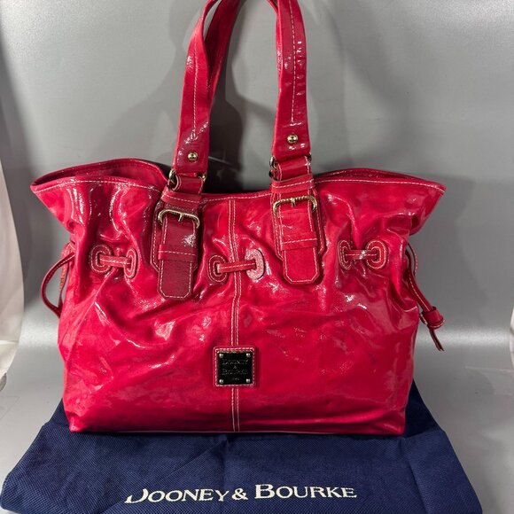 Vintage DOONEY & BOURKE True Red Leather Hand Bag - Picture 1 of 13
